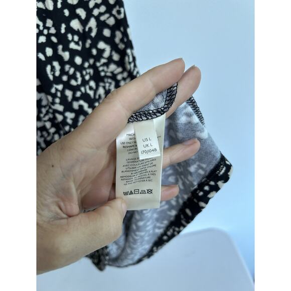 NWT Free People Marsaille Mini Wrap Dress size L Black Animal Print Cut Out - Picture 9 of 13